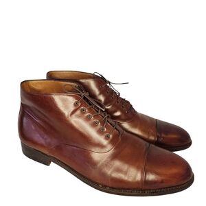 SALVATORE FERRAGAMO CHukka MAN BOOTS CAPTOE BROWN SIZE 10 D